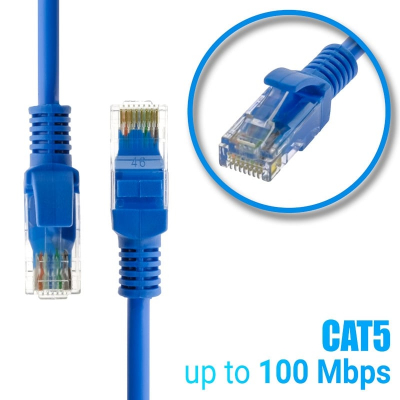 Καλώδιο Ethernet 0.5m CAT 5E Μπλε