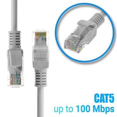 Καλώδιο Ethernet 0.5m CAT 5E Γκρι