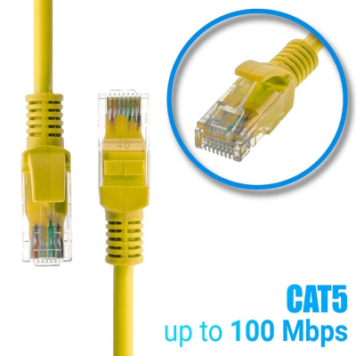 Καλώδιο Ethernet 0.5m CAT 5E Κίτρινο