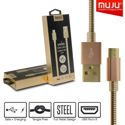 MUJU Καλώδιο Φόρτισης - Δεδομένων Micro Usb 1m Rose Gold