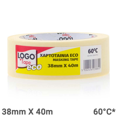 LOGO Χαρτοταινία ECO 38mm x 40m Λευκή