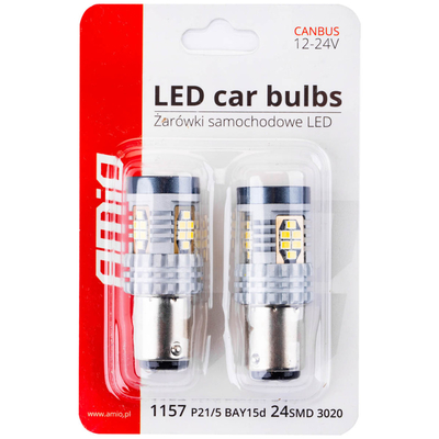 ΛΑΜΠΑΚΙΑ ΜΟΝΟΠΟΛΙΚΑ LED ΛΕΥΚΑ CAN-BUS P21W BA15S 1156 39xSMD 2016 ΑMiO - 2 TEM.
