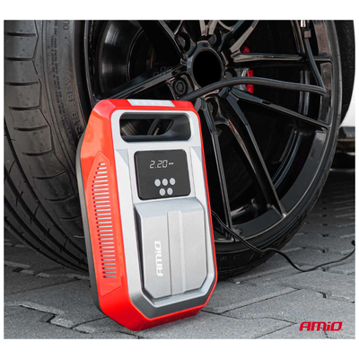 ΚΟΜΠΡΕΣΕΡ ΑΕΡΑ ΕΛΑΣΤΙΚΩΝ 12V 120W 140psi 10bar ΜΕ ΦΙΣ ΑΝΑΠΤΗΡΑ LED ΦΑΚΟ ΚΑΙ ΟΘΟΝΗ LCD ΑMiO - 1 TEM.