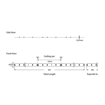ΤΑΙΝΙΑ LED 5M 14,4W 12V 3000K IP20 PLUS