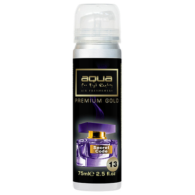 ΑΡΩΜΑΤΙΚΟ ΑΥΤΟΚΙΝΗΤΟΥ ΣΕ ΣΠΡΕΙ (SPRAY)  ΜΕ ΑΡΩΜΑ SECRET CODE PREMIUM GOLD SERIES 75ml AQUA - 1 TEM.