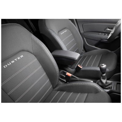 Dacia Duster LHD 2018-2019 (με Εργοστασιακό Υποβραχιόνιο) Ολοκληρωμένος Τεμπέλης Καθίσματος ARMSTER 3 PLUG & PLAY από Πλαστικό και Vegan Δέρμα σε Μαύρο Χρώμα RATI - 1 τεμ.