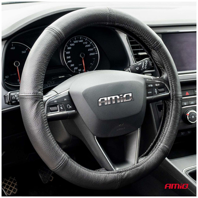 ΚΑΛΥΜΜΑ ΤΙΜΟΝΙΟΥ ΔΕΡΜΑΤΙΝΟ XXL 42-44CM ΜΑΥΡΟ AMIO - 1 ΤΕΜ.