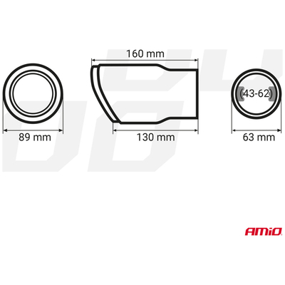 ΑΚΡΟ (ΜΠΟΥΚΑ) ΕΞΑΤΜΙΣΗΣ MT-024B ΜΑΥΡΟ ΧΡΩΜΑ Φ43-62 160x89mm ΑΜΙΟ - 1 ΤΕΜ.