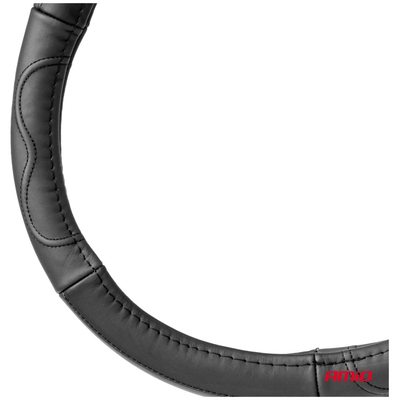 ΚΑΛΥΜΜΑ ΤΙΜΟΝΙΟΥ ΑΠΟ ΤΕΧΝΟΔΕΡΜΑ 39-41CM SWC-49-L ΣΕ ΜΑΥΡΟ ΧΡΩΜΑ ΜΕ ΜΑΥΡΕΣ ΡΑΦΕΣ AMIO - 1 ΤΕΜ.