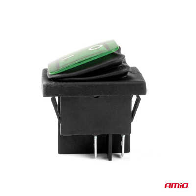 ΔΙΑΚΟΠΤΗΣ ON/OFF 4 ΕΠΑΦΩΝ 20A 12/24V ΠΡΑΣΙΝΟΣ ΦΩΤΙΣΜΟΣ ΟΡΘΟΓΩΝΙΟΣ ΑΜΙΟ - 1 ΤΕΜ.