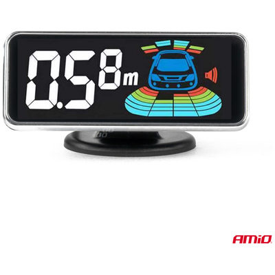 ΣΥΣΤΗΜΑ ΠΑΡΚΑΡΙΣΜΑΤΟΣ 12V ΜΕ 4 ΑΙΣΘΗΤΗΡΕΣ ΣΕ ΜΑΥΡΟ ΧΡΩΜΑ 18mm ΜΕ BUZZER (ΗΧΟ) ΚΑΙ ΟΘΟΝΗ LED 3D ΑΜΙΟ - 1 τεμ.