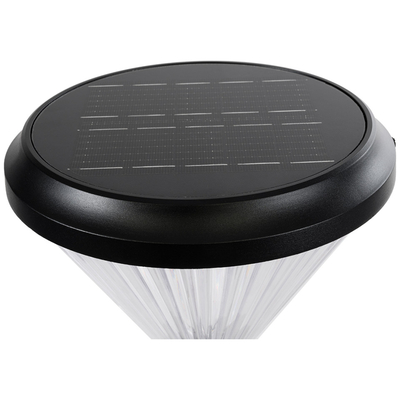 GloboStar® SHARP 90533 Αυτόνομο Ηλιακό Φωτιστικό Κήπου - Κολωνάκι Αρχιτεκτονικού Φωτισμού Εξωτερικού Χώρου LED 10W 330lm 120° με Ενσωματωμένο Φωτοβολταϊκό Panel 6V 2W & Επαναφορτιζόμενη Μπαταρία Li-ion 3.2V 1800mAh με Αισθητήρα Ημέρας-Νύχτας - Αδιάβροχο IP65 - Σώμα Αλουμινίου & ABS - Φ26 x Υ33cm - Ψυχρό Λευκό 6000K - Μαύρο - 2 Χρόνια Εγγύηση