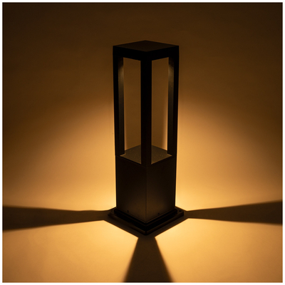 GloboStar® HONEYBEE 90541 Φωτιστικό Κήπου - Κολωνάκι Αρχιτεκτονικού Φωτισμού Εξωτερικού Χώρου LED 15W 1500lm 120° AC 220-240V - Αδιάβροχο IP65 - Σώμα Αλουμινίου & ABS - Μ20 x Π20 x Υ60cm - Θερμό Λευκό 2700K - Μαύρο - 2 Χρόνια Εγγύηση