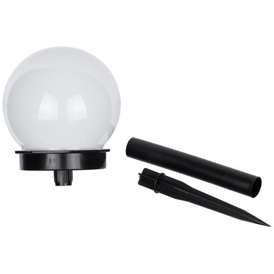 GloboStar® 71472 Αυτόνομο Ηλιακό Φωτιστικό LED SMD 1W 100lm με Ενσωματωμένη Μπαταρία 300mAh - Φωτοβολταϊκό Πάνελ με Αισθητήρα Ημέρας-Νύχτας Αδιάβροχο IP65 Φανάρι Κήπου Στρογγυλό Ψυχρό Λευκό 6000K