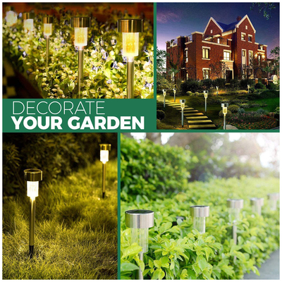 GloboStar® 71521-10 ΣΕΤ 10 Τεμαχίων Αυτόνομα Ηλιακά Φωτιστικά LED SMD 1W 100lm με Ενσωματωμένη Μπαταρία 600mAh - Φωτοβολταϊκό Πάνελ με Αισθητήρα Ημέρας-Νύχτας Αδιάβροχο IP65 Φανάρι Κήπου Στρογγυλό Θερμό Λευκό 3000K