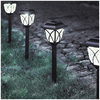 GloboStar® 85703 ΣΕΤ 6 Τεμαχίων Αυτόνομα Ηλιακά Φωτιστικά LED SMD 1W 100lm με Ενσωματωμένη Μπαταρία 600mAh - Φωτοβολταϊκό Πάνελ με Αισθητήρα Ημέρας-Νύχτας Αδιάβροχο IP65 Φανάρι Κήπου Τετράγωνο Λευκό Λευκό 6000K