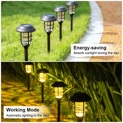 GloboStar® 85704 ΣΕΤ 6 Τεμαχίων Αυτόνομα Ηλιακά Φωτιστικά LED SMD 1W 100lm με Ενσωματωμένη Μπαταρία 250mAh - Φωτοβολταϊκό Πάνελ με Αισθητήρα Ημέρας-Νύχτας Αδιάβροχο IP65 Φανάρι Κήπου Στρογγυλό Θερμό Λευκό 3000K