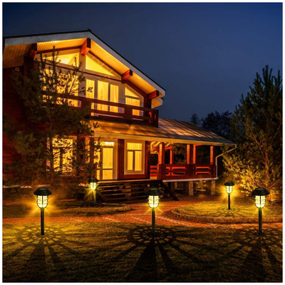 GloboStar® 85704 ΣΕΤ 6 Τεμαχίων Αυτόνομα Ηλιακά Φωτιστικά LED SMD 1W 100lm με Ενσωματωμένη Μπαταρία 250mAh - Φωτοβολταϊκό Πάνελ με Αισθητήρα Ημέρας-Νύχτας Αδιάβροχο IP65 Φανάρι Κήπου Στρογγυλό Θερμό Λευκό 3000K