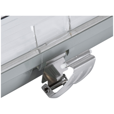 GloboStar® 90611 60cm Tri-Proof Πλαστικό PC Σκαφάκι με Μεταλλικά Clips για 2 x Λάμπες T8 Τύπου Φθορίου LED Τροφοδοσίας Ενός Άκρου Αδιάβροχο IP65