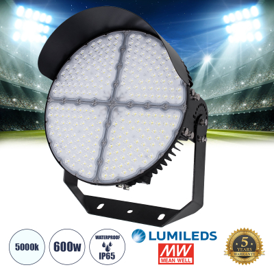 GloboStar® CYCLOP 90107 LED Προβολέας Γηπέδου 600W 96000LM 60° AC 100-277V IP65 - Ψυχρό Λευκό 5000K - MeanWell Driver & LumiLEDs Chip - 5 Years Warranty