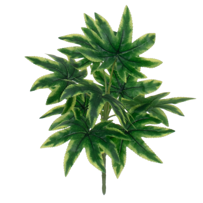 GloboStar® RICE PAPER PLANT 78272 Τεχνητό Φυτό Τετραπάναξ - Μπουκέτο Διακοσμητικών Φυτών - Κλαδιών με Φύλλωμα Πράσινο Υ30cm