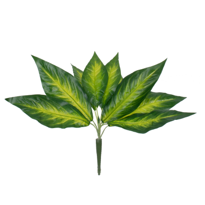 GloboStar® PEACE LILY 78277 Τεχνητό Φυτό Σπαθίφυλλο - Μπουκέτο Διακοσμητικών Φυτών - Κλαδιών με Φύλλωμα Πράσινο - Κίτρινο Υ33cm