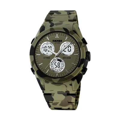 Ψηφιακό/αναλογικό ρολόι χειρός – Skmei - 2109 - Army Green