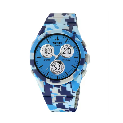 Ψηφιακό/αναλογικό ρολόι χειρός – Skmei - 2109 - Army Light Blue