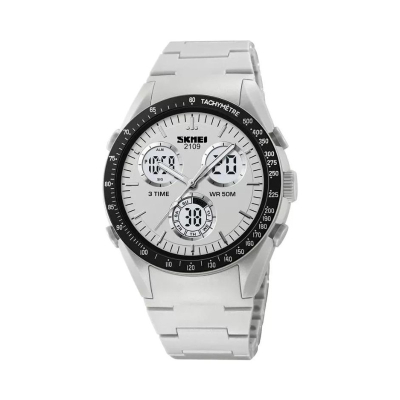Ψηφιακό/αναλογικό ρολόι χειρός – Skmei - 2109 - Light Grey