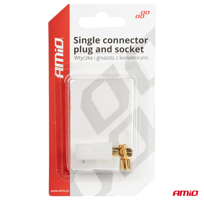 ΦΙΣΑ ΣΥΝΔΕΣΗΣ ΚΑΛΩΔΙΩΝ ΜΙΑΣ ΥΠΟΔΟΧΗΣ ΜΕ ΠΛΑΣΤΙΚΟ ΚΟΥΜΠΩΜΑ AMIO - 2 Τεμ.