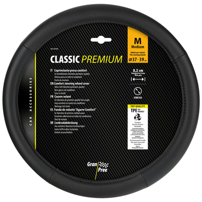 ΚΑΛΥΜΜΑ ΤΙΜΟΝΙΟΥ 37-39CM ΔΕΡΜΑ SKEENTEX ΜΑΥΡΟ CLASSIC PREMIUM GRAN PREE LAMPA - 1 ΤΕΜ.