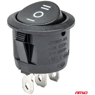 ΔΙΑΚΟΠΤΗΣ 230V 6A ON-OFF-ON 3 ΕΠΑΦΩΝ ΣΤΡΟΓΓΥΛΟΣ BU03 ΑΜΙΟ - 1 ΤΕΜ.