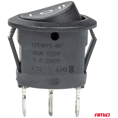ΔΙΑΚΟΠΤΗΣ 230V 6A ON-OFF-ON 3 ΕΠΑΦΩΝ ΣΤΡΟΓΓΥΛΟΣ BU03 ΑΜΙΟ - 1 ΤΕΜ.
