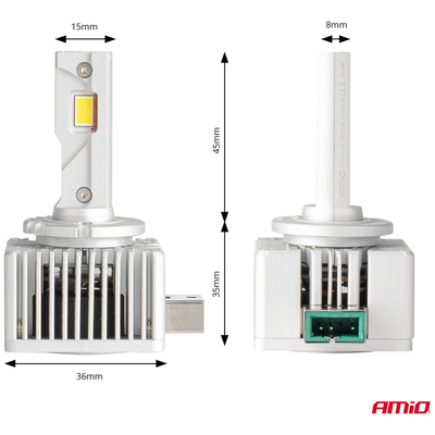 ΛΑΜΠΕΣ LED D3S/D8R 12V 6.000K 6800lm CAN-BUS D-BASIC SERIES AMIO - 2 Τεμ.