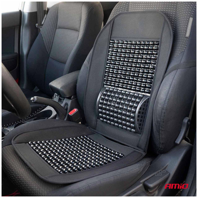 ΠΛΑΤΟΚΑΘΙΣΜΑ ΜΕ ΧΑΝΤΡΕΣ ΚΑΙ ΜΑΞΙΛΑΡΑΚΙ ΜΕΣΗΣ ΠΟΛΥΕΣΤΕΡΙΚΟ ΥΦΑΣΜΑ 97x44cm ΜΑΥΡΟ AMIO - 1 Τεμ.