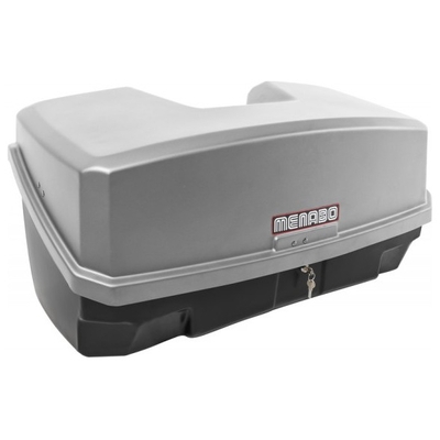 Πλήρες σετ με Βάση Ποδηλάτου Κοτσαδόρου RACE 4  για 4 ποδήλατα ή 1 E-bike και Μπαγκαζιέρα Κοτσαδόρου Nekkar Silver 300 σε ασημί με μαύρο χρώμα και ματ ανάγλυφη υφή Menabo - 2 τεμ.