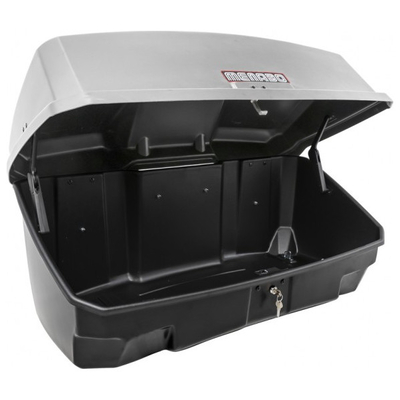 Πλήρες σετ με Βάση Ποδηλάτου Κοτσαδόρου RACE 4  για 4 ποδήλατα ή 1 E-bike και Μπαγκαζιέρα Κοτσαδόρου Nekkar Silver 300 σε ασημί με μαύρο χρώμα και ματ ανάγλυφη υφή Menabo - 2 τεμ.