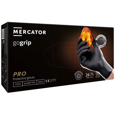 ΓΑΝΤΙΑ ΝΙΤΡΙΛΙΟΥ MERCATOR GOGRIP ΣΕ ΜΑΥΡΟ ΧΡΩΜΑ SMALL (S) ΑΜΙΟ - 50 ΤΕΜ.