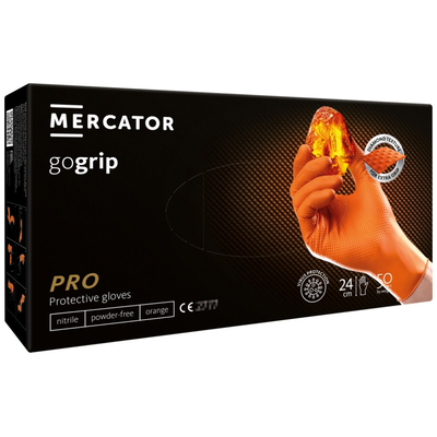 ΓΑΝΤΙΑ ΝΙΤΡΙΛΙΟΥ MERCATOR GOGRIP ΣΕ ΠΟΡΤΟΚΑΛΙ ΧΡΩΜΑ XLARGE (XL) ΑΜΙΟ - 50 ΤΕΜ.
