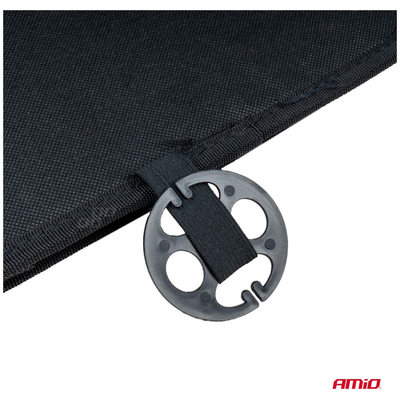 ΠΛΑΤΟΚΑΘΙΣΜΑ ΜΕ ΧΑΝΤΡΕΣ ΚΑΙ ΜΑΞΙΛΑΡΑΚΙ ΜΕΣΗΣ ΜΕ ΚΑΛΥΨΗ ΣΕ ΠΡΟΣΚΕΦΑΛΟ 126x44cm ΜΑΥΡΟ AMIO - 1 Τεμ.