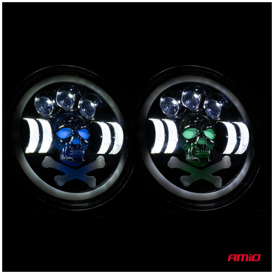 ΠΡΟΒΟΛΕΑΣ ΕΡΓΑΣΙΑΣ ΣΤΡΟΓΓΥΛΟΣ LED SKULL 5.500lm 9>36V 60W 6.000K -Φ170x170x65mm 4 ΧΡΗΣΕΩΝ ΑΜΙΟ - 1 ΤΕΜ.