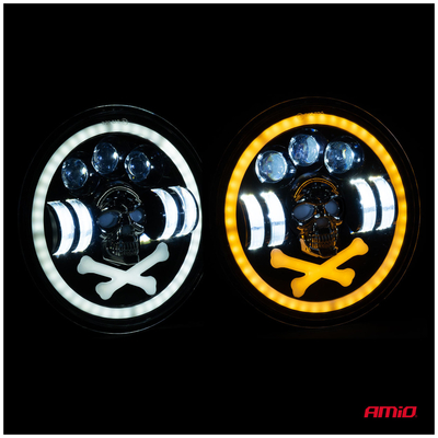 ΠΡΟΒΟΛΕΑΣ ΕΡΓΑΣΙΑΣ ΣΤΡΟΓΓΥΛΟΣ LED SKULL 5.500lm 9>36V 60W 6.000K -Φ170x170x65mm 4 ΧΡΗΣΕΩΝ ΑΜΙΟ - 1 ΤΕΜ.