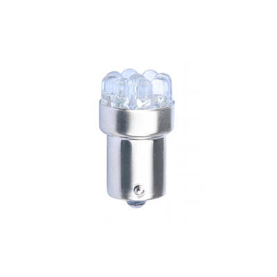 R10W 12V BA15s LED 9xFlux 5mm ΜΟΝΟΠΟΛΙΚΟ ΚΟΚΚΙΝΟ M-TECH - 1 τεμ.