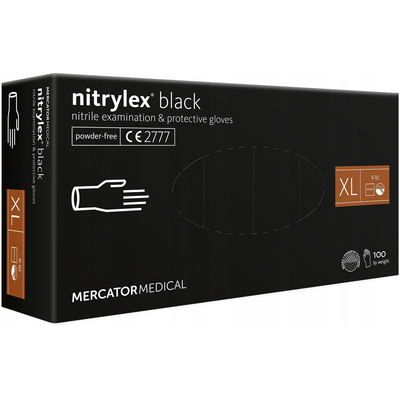 ΓΑΝΤΙΑ ΝΙΤΡΙΛΙΟΥ MERCATOR NITRYLEX BASIC ΣΕ ΜΑΥΡΟ ΧΡΩΜΑ ΧLARGE (ΧL)  AMIO - 100 Τεμ.