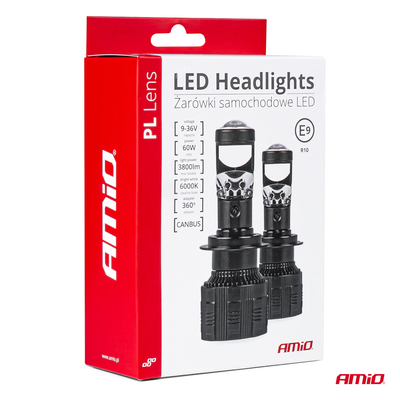 ΛΑΜΠΕΣ H4 PL-LENS SERIES 9>36V 60W 5.000K 3.800lm LED 2x4575 SMD CAN-BUS ΜΕ ΠΡΟΤΖΕΚΤΟΡΑ AMIO - 1 Τεμ.
