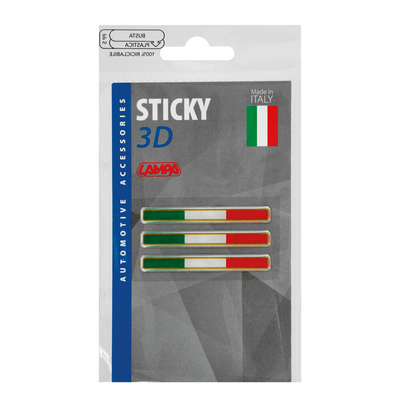 ΑΥΤΟΚΟΛΛΗΤΟ ΣΗΜΑ 3D ΣΗΜΑΙΑ ΙΤΑΛΙΑΣ 55x8mm LAMPA -  3 Τεμ.