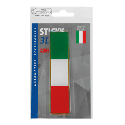 ΑΥΤΟΚΟΛΛΗΤΟ ΣΗΜΑ 3D ΣΗΜΑΙΑ ΙΤΑΛΙΑΣ 110x27mm LAMPA -  1 Τεμ.