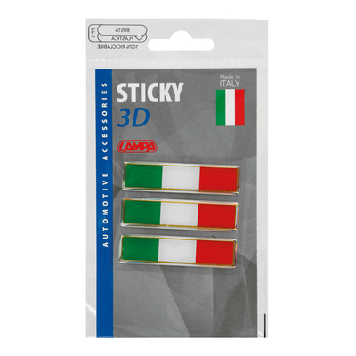 ΑΥΤΟΚΟΛΛΗΤΟ ΣΗΜΑ 3D ΣΗΜΑΙΑ ΙΤΑΛΙΑΣ 80x16mm LAMPA -  3 Τεμ.
