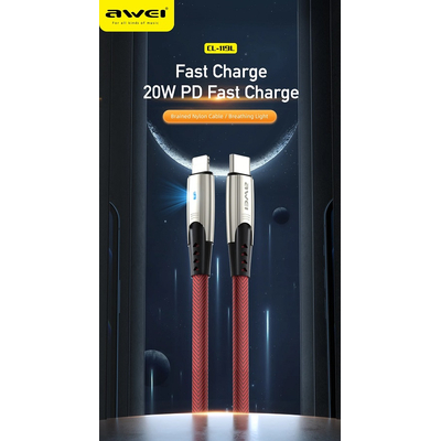 Καλώδιο φόρτισης & data - Type-C σε Lightning - CL-119L - 20W - AWEI - 887943