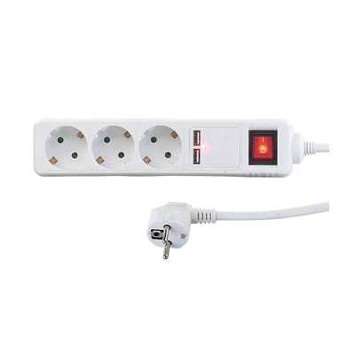 Πολύπριζο 3 θέσεων με διακόπτη και 2 θύρες USB - Σούκο - STGB03SU - 1.5m - 061150